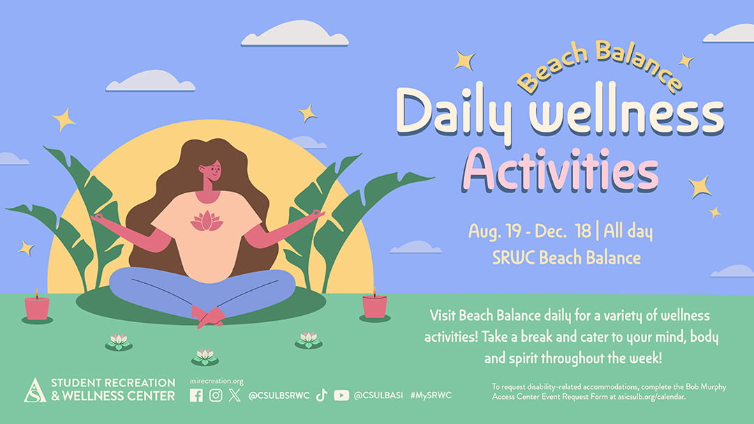 Daily Wellness Activities Aug 19 to Dec. 18 at SRWC Beach Balance