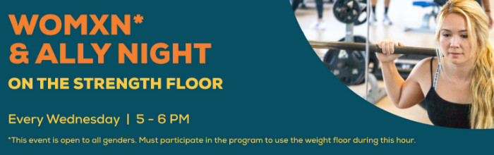 Women's night on the strength floor banner