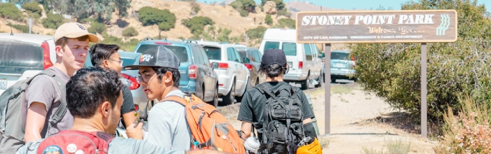 Students on backpacking trip